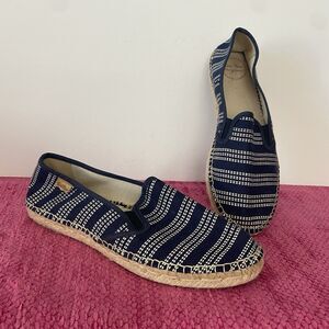 Toni Pons Aran Slip On Espadrille Sneaker Flats Navy Blue Size EU 42 US Size 11